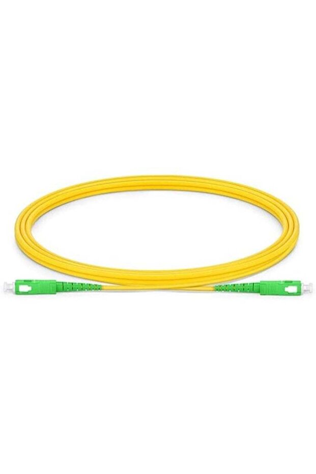 SC APC to SC APC Simplex Single Mode PVC Fiber Optic Patch Cable (1.5m)