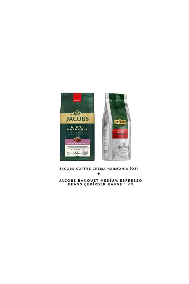 Coffee Crema Harmonia 1 kg (Intense Beans) + Banquet Medium Espresso Beans 1 kg Coffee Beans Advantageous Set