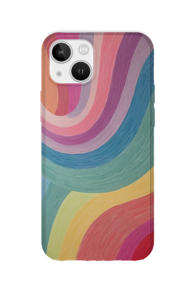 iPhone 15 Compatible Printed Transparent Phone Case | Collection: Colorwave Flux