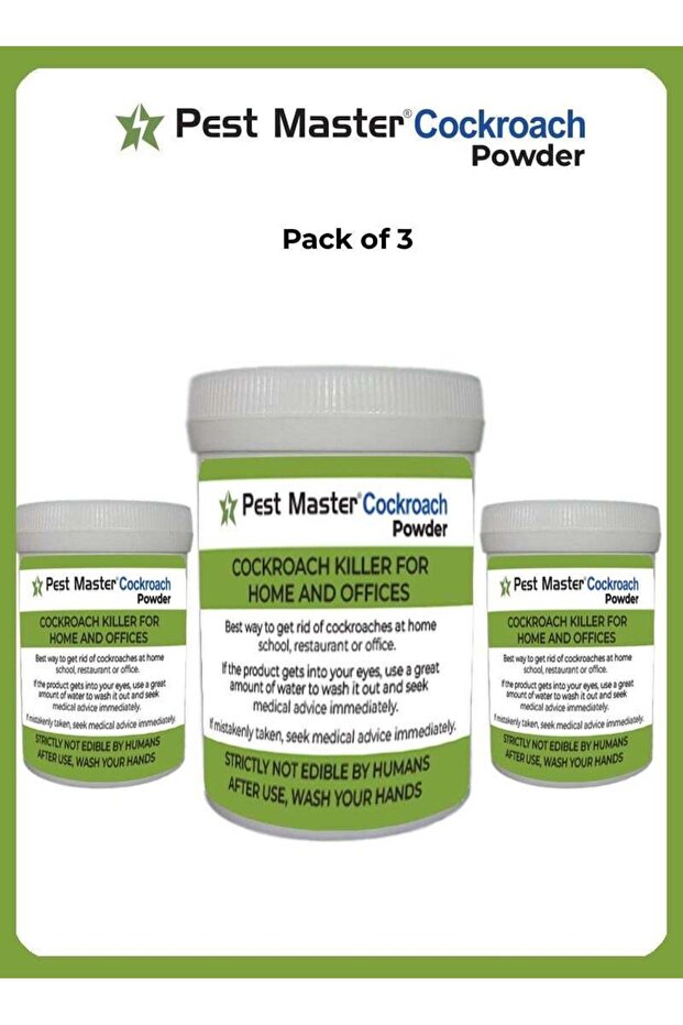 Pest Master Cockroach Powder Keeping Your Home Roach-Free Pack Of 3 (100 GM Each)