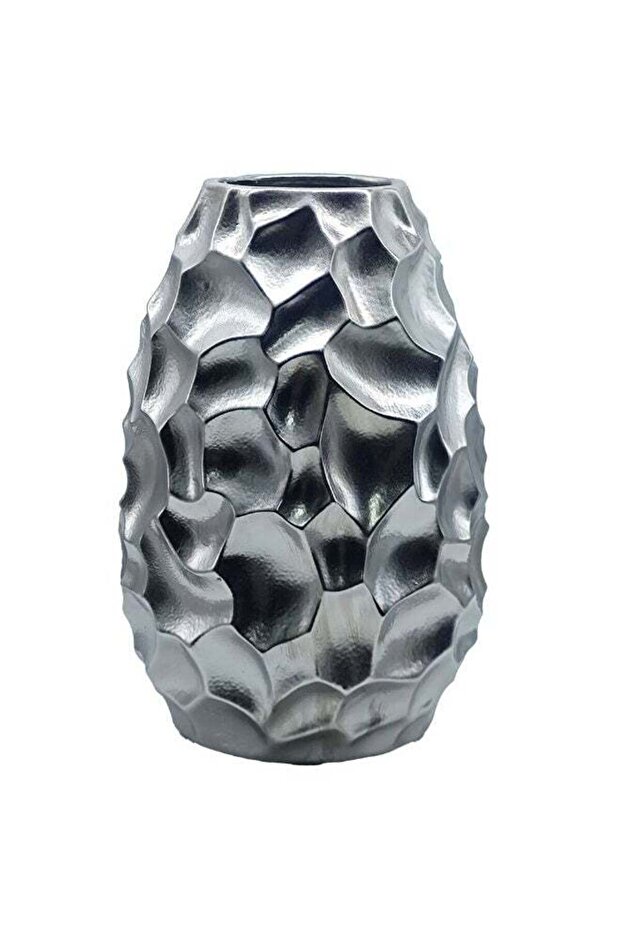 Mirabella Silver Ceramic Vase 21x31cm Modern Home Decor Flower Vase Interior