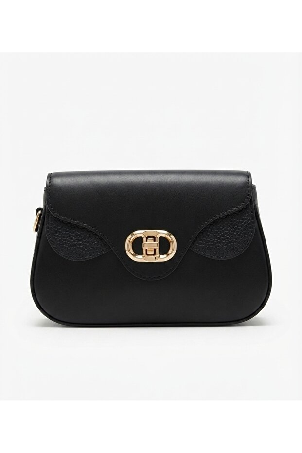 Gold Detailed Minimalist Women's Shoulder Bag Size: 20*14 cm