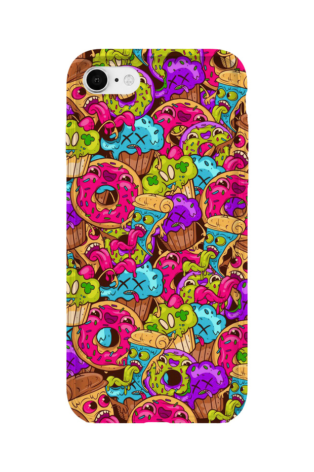 iPhone 8 Compatible Printed Transparent Phone Case | Collection: Snacktoon Delight