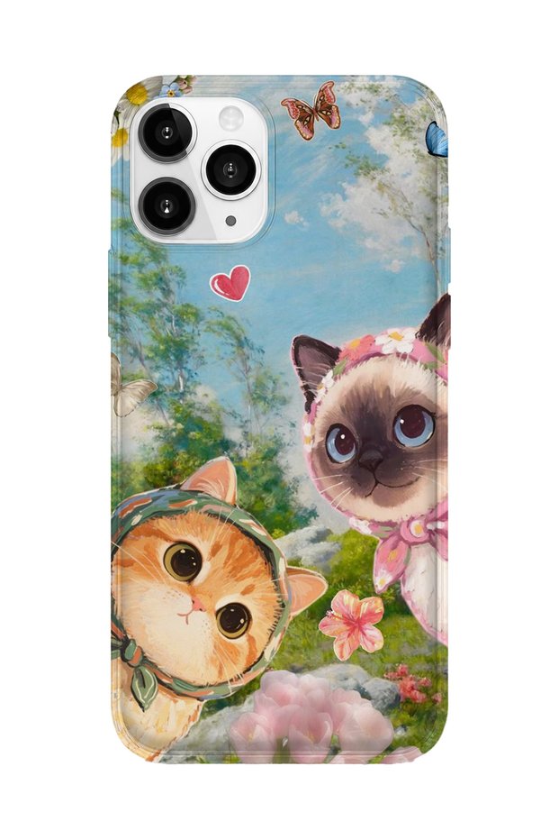 iPhone 11 Pro Max Compatible Printed Transparent Phone Case | Collection: Kawaii Cat