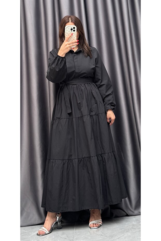 Shirt Collar Long Dress