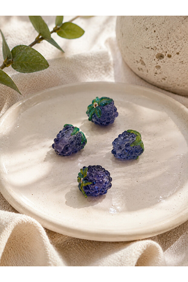 Handmade Murano Glass Blackberry Beads – Lampwork Jewelry Making Bead (2 Pieces)