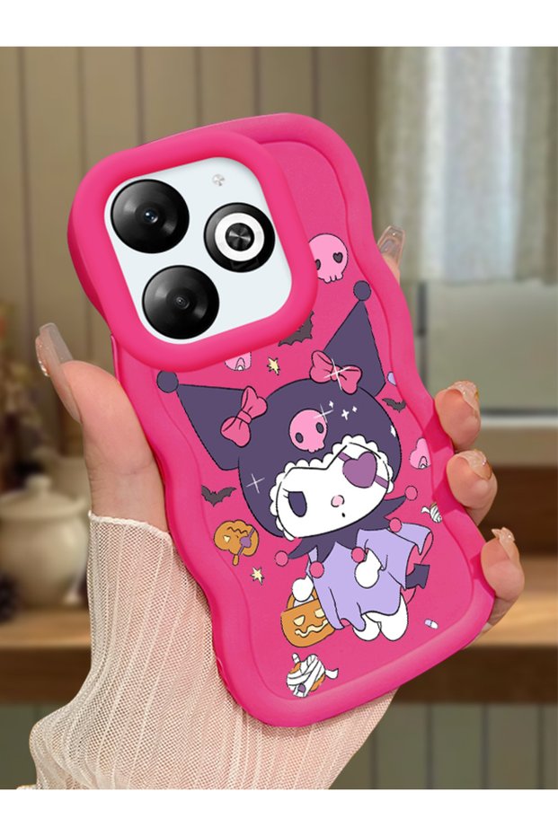 Infinix Smart 8 Compatible Case Camera Protector Red Silicone Couple Phone Case Cartoon Pattern