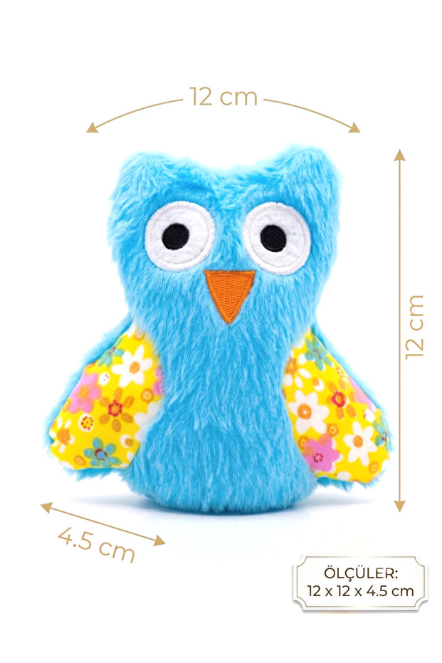 Cute Owl Plush Cat Toy - Soft Textured Biting and Catching Toy 12X12 cm
