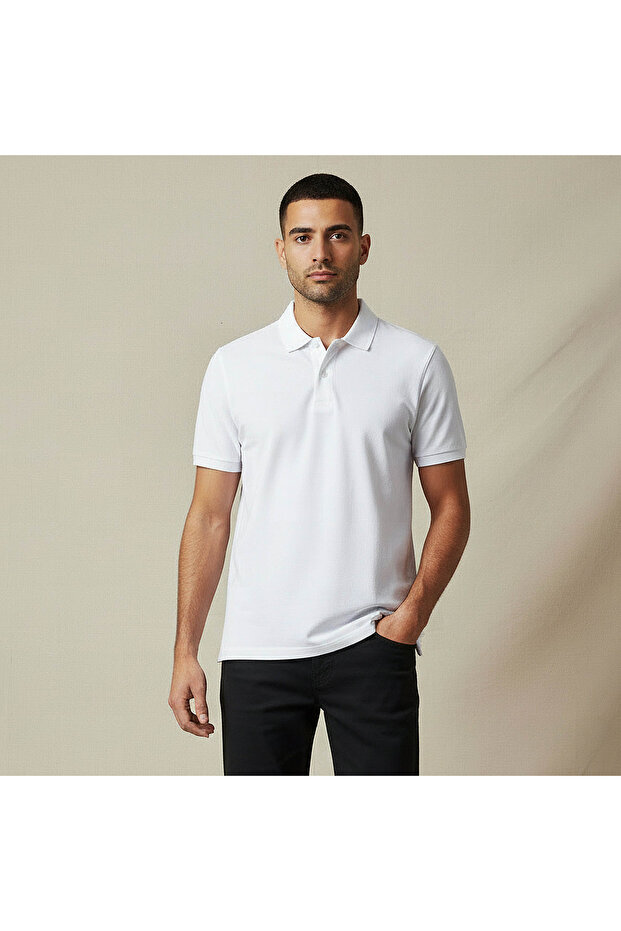 Men Short Sleeves Pique Polo T-shirt