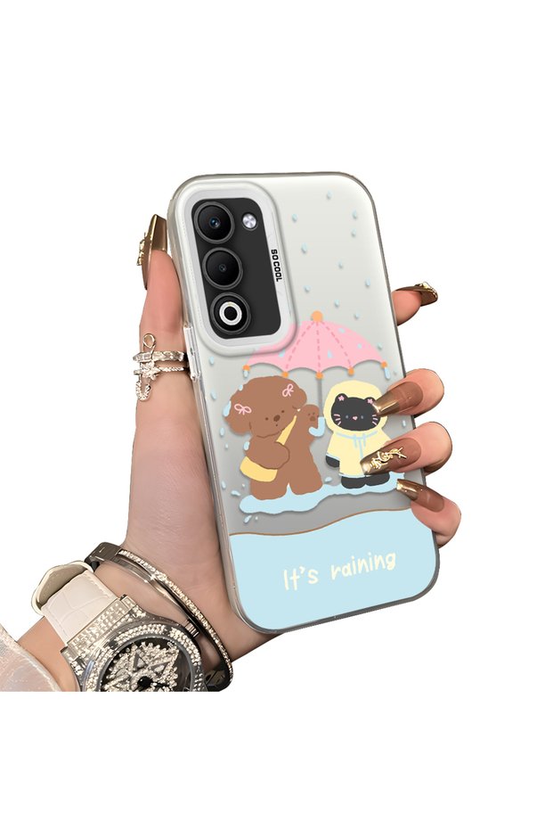 Oppo A5 5g Compatible Silicone Edge Hard Back Case Couple Phone Case Cartoon Pattern