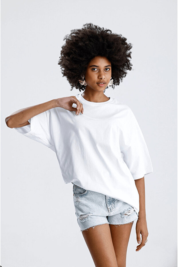 Oversize Basic Collar Short Sleeve Tshirt