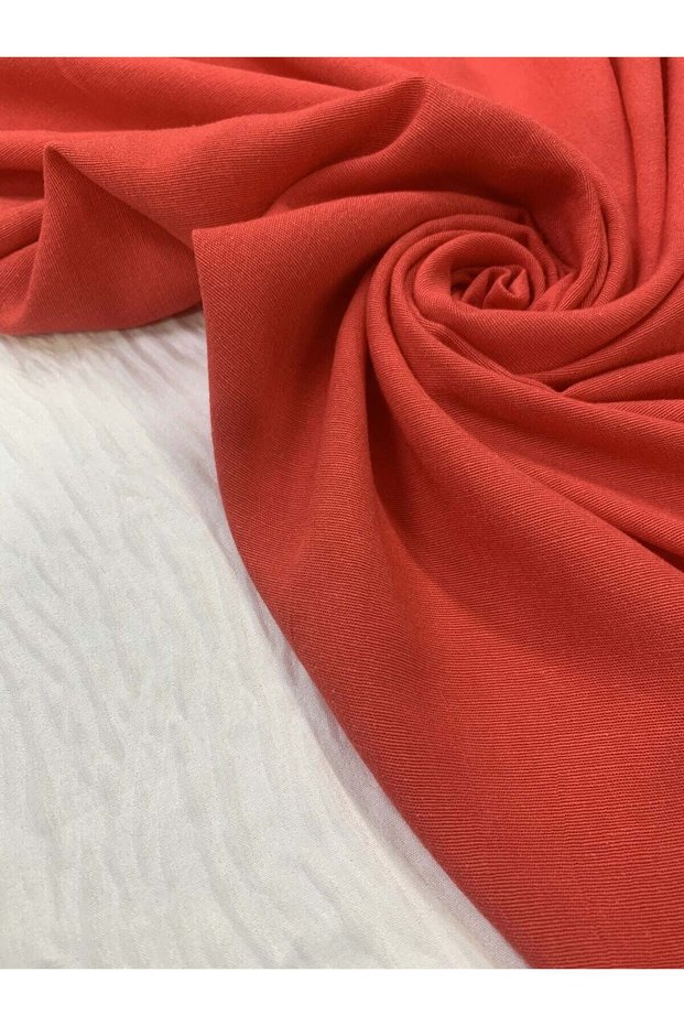 Draped Linen Fabric - Light Red