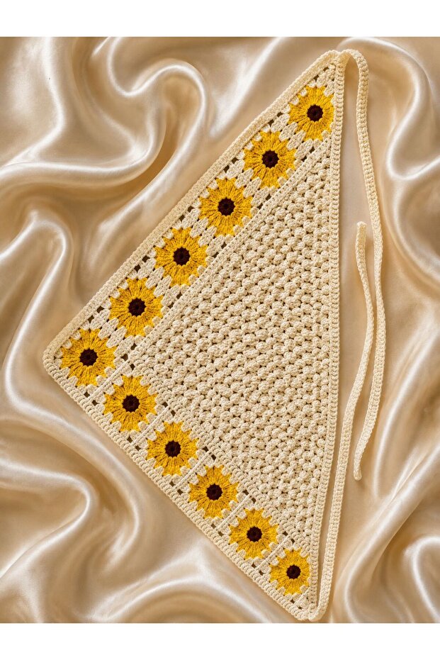 Tie-Up Summer Hair Bandanas with Flower Motifs