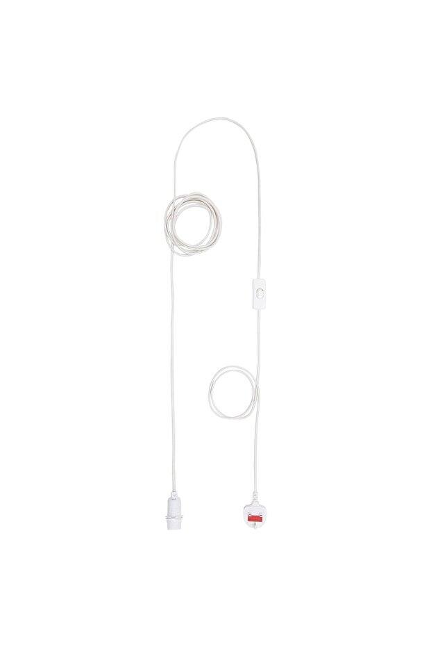 STRÅLA Cord set, white, 4 m