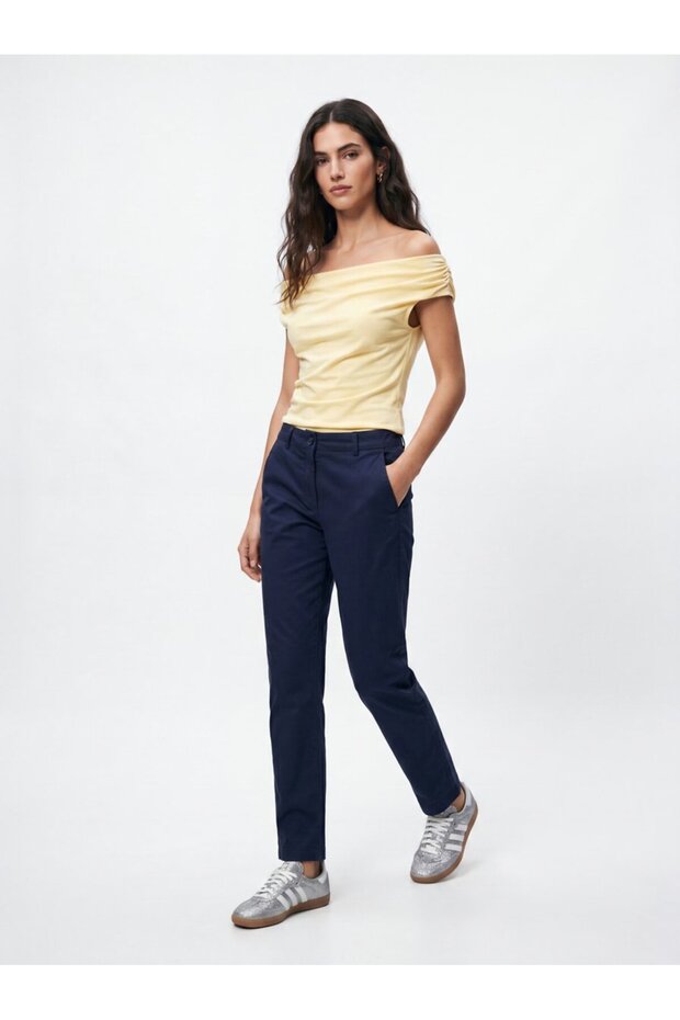 Slim Fit Navy Blue Pants