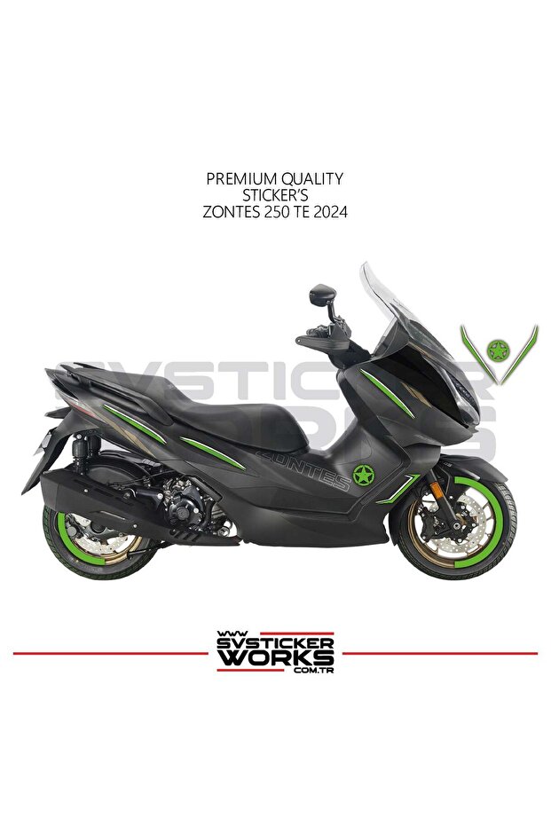 Zontes 250 Te Sticker Covering Set Full Kit Parted Sticker Sticker Model Green