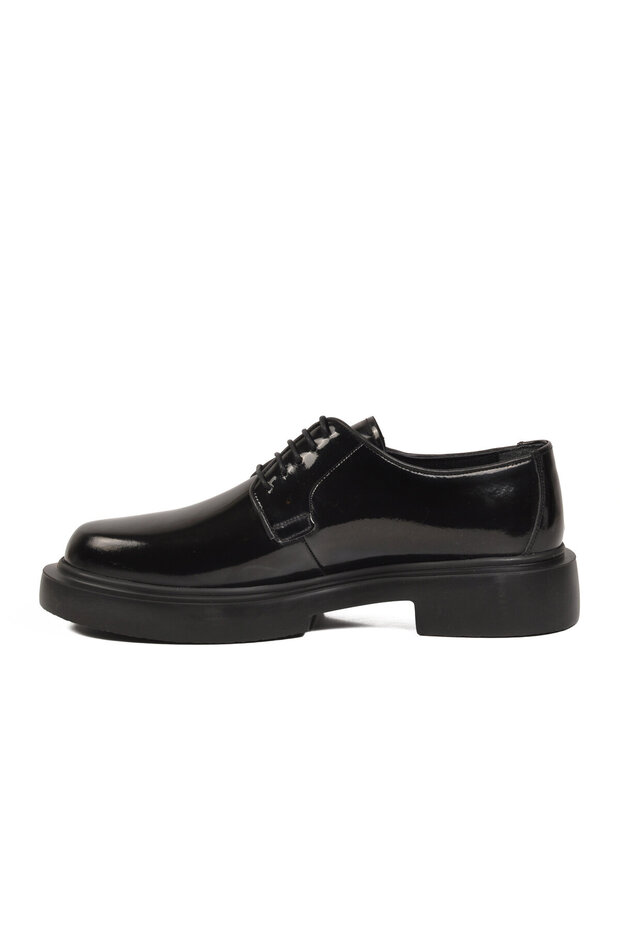 Black Patent Leather Genuine Leather Men's Casual Shoes 1241 m