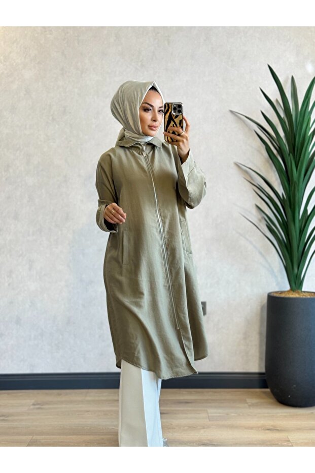 3467 حقيبة بجيب مفصل وتفاصيل مفصلة باللون الكاكي