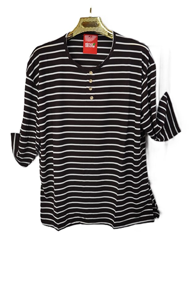 Plus Size Capri Sleeve Combed Cotton Blouse
