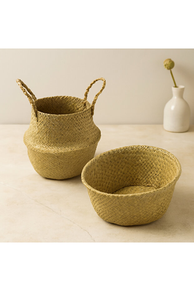 Wicker Organizer Basket 2in1 (with Handle/Without Handle) 33X25X15-30 cm