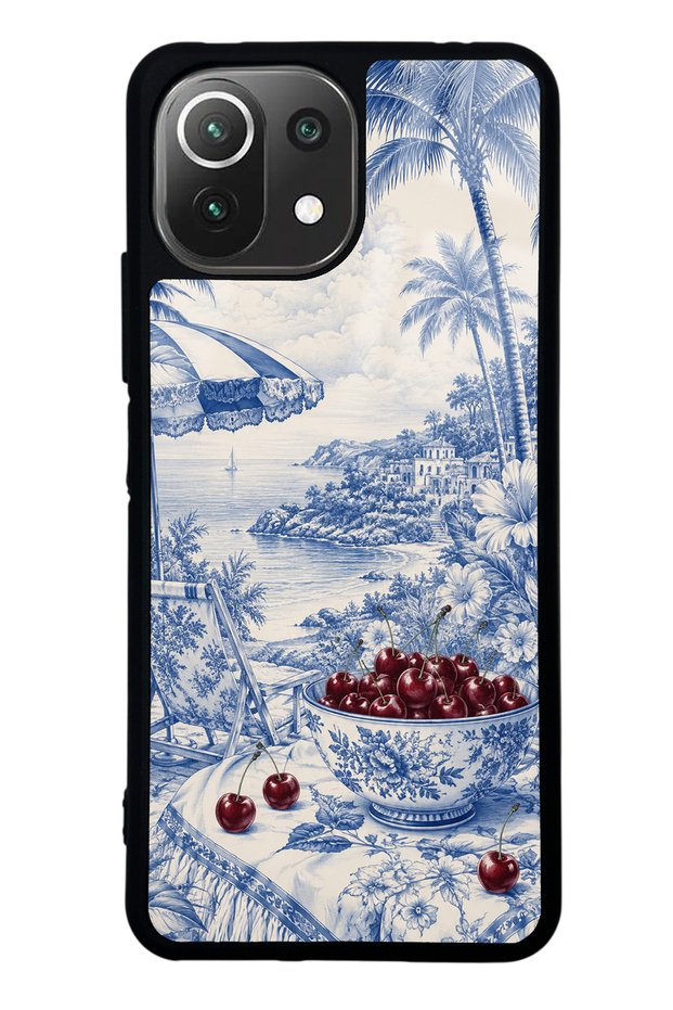 Xiaomi Mi 11 Lite Blue Porcelain Cherry Coast Design Glossy Phone Case