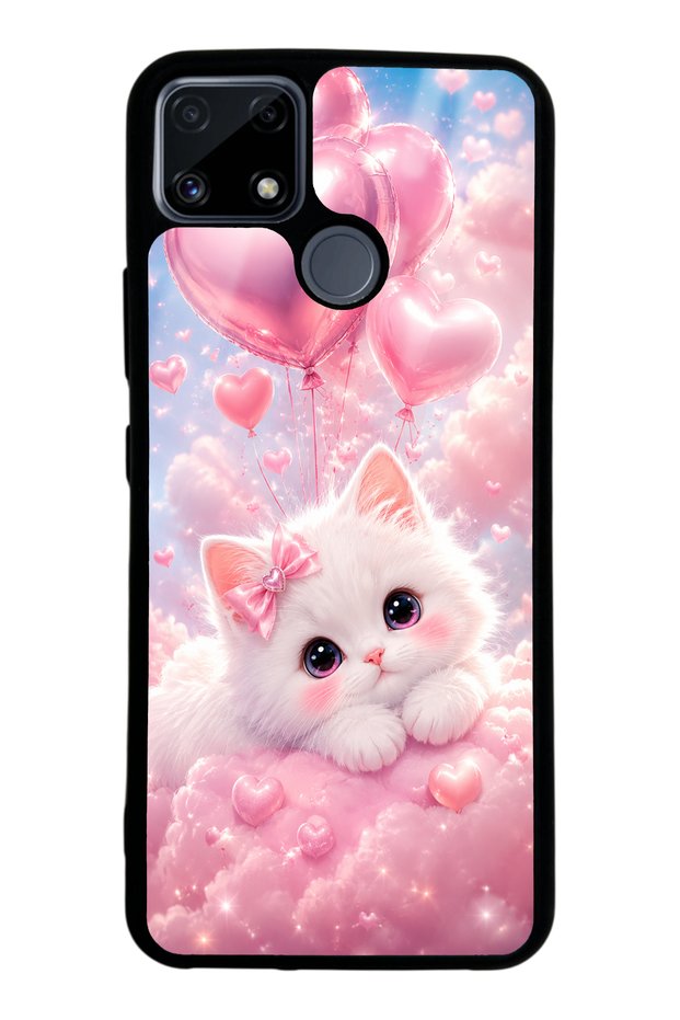 Realme C25 Cupid Cloud Kitty Design Glossy Phone Case