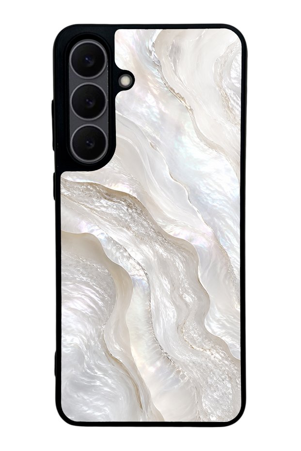 Samsung S25 Fe Ivory Pearl Flow Design Glossy Phone Case