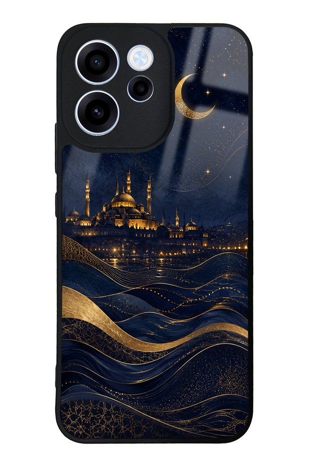 Oppo Reno 15F Golden Crescent Bosphorus Design Glossy Phone Case