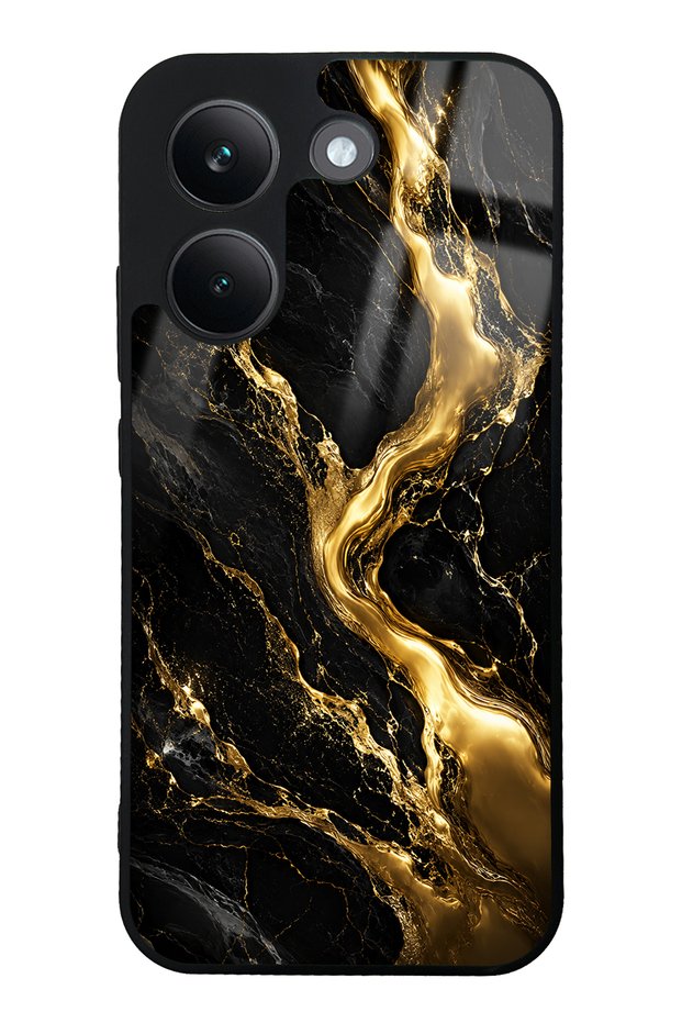 Xiaomi Poco X8 Pro Obsidian Gold Flow Design Glossy Phone Case