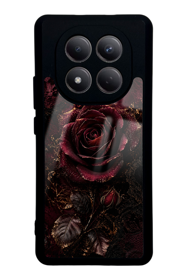 Xiaomi Redmi Note 15 Glossy Phone Case with Midnight Velvet Rose Design