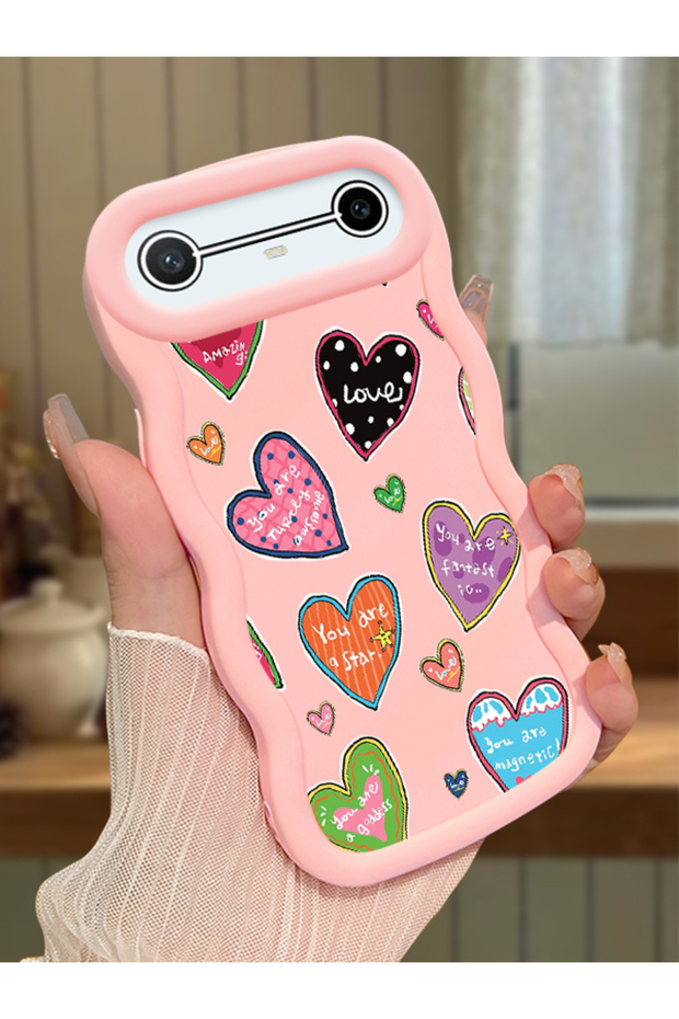 Tecno Pova Slim Compatible Case Camera Protector Pink Silicone Couple Phone Case Heart Pattern