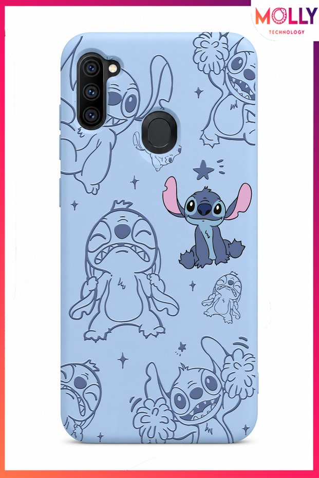 Baby Blue Stitch Sweet Freakery Pattern Silicone Case for Samsung Galaxy A11
