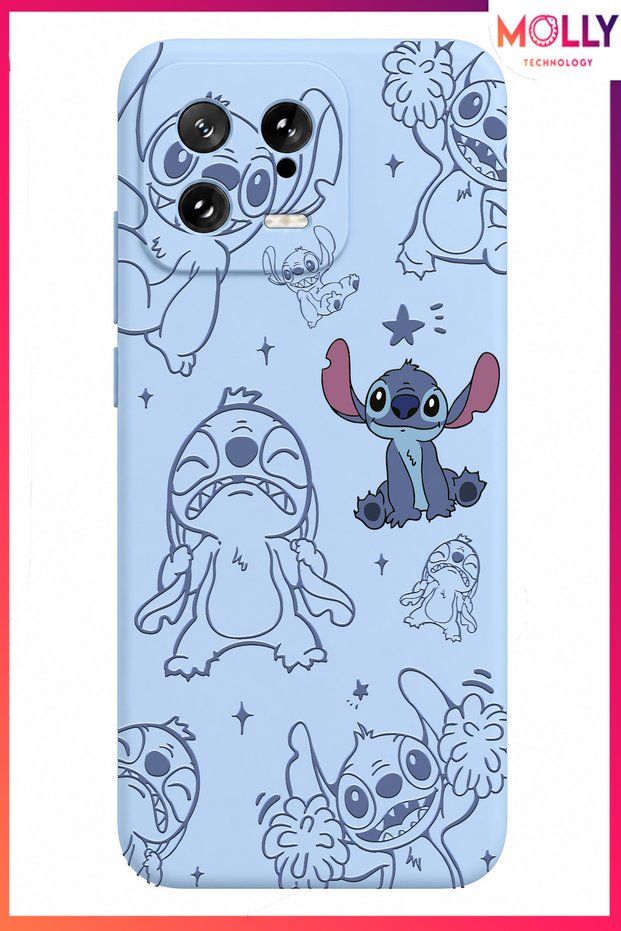 Baby Blue Stitch Sweet Madness Patterned Silicone Case for Mi 13