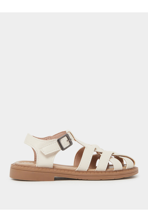 Girls Woven Strap Buckle Sandals