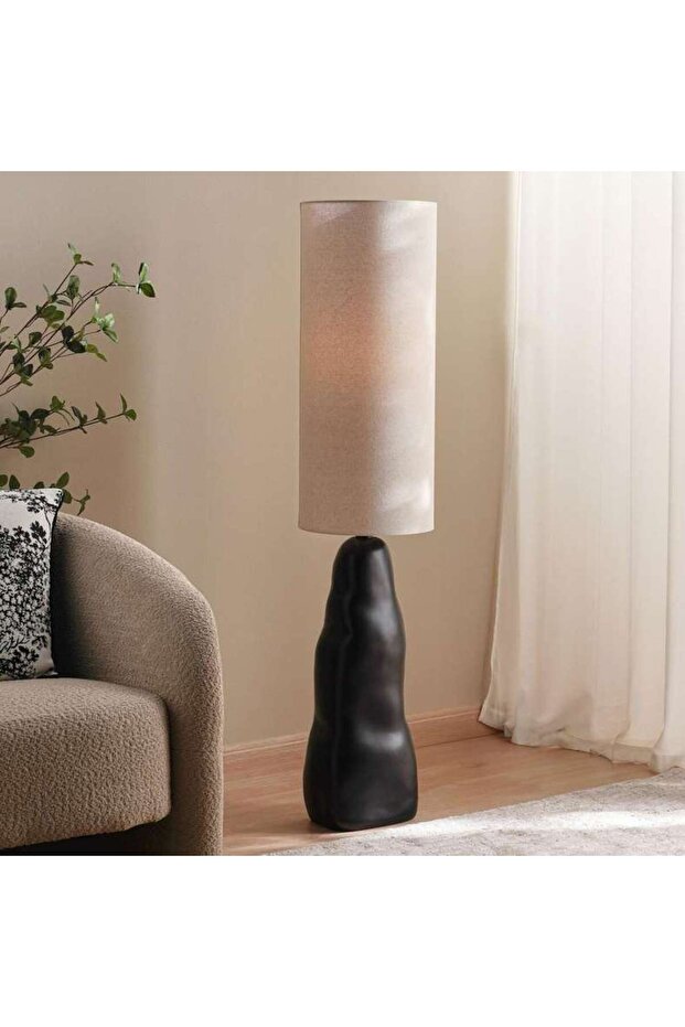 Bravado E27 Polyresin Floor Lamp Dia 27x123cm - Black