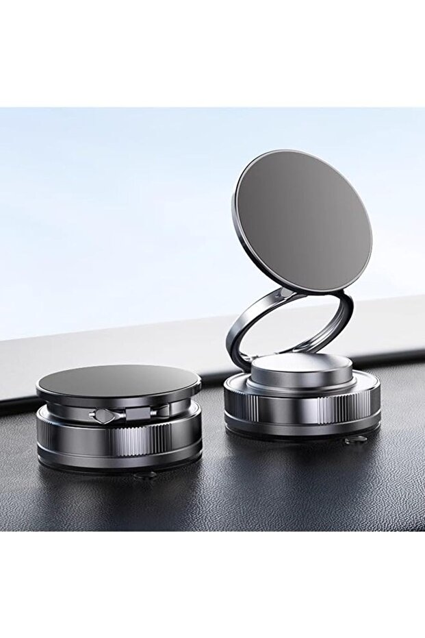 Magnetic Car Phone Mount - 360° Rotatable with Vacuum Suction Cup?Foldable Stand with Magnetic