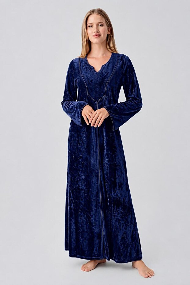 Long Sleeve Stretchy Velvet Viscose Dress 21117