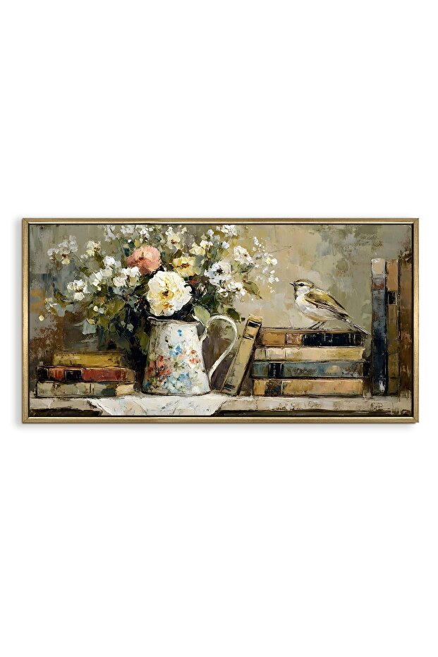 Signtouch European Vintage Still Life Canvas Wall Art 60x80 cm With Outer Frame