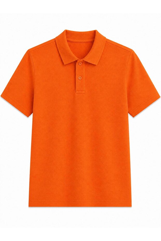 Unisex Soft Textured Simple Stylish Polo Collar Short Sleeves