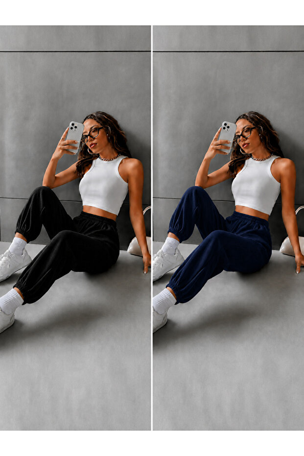 2-Piece Women's Elastic Waist Trackpants