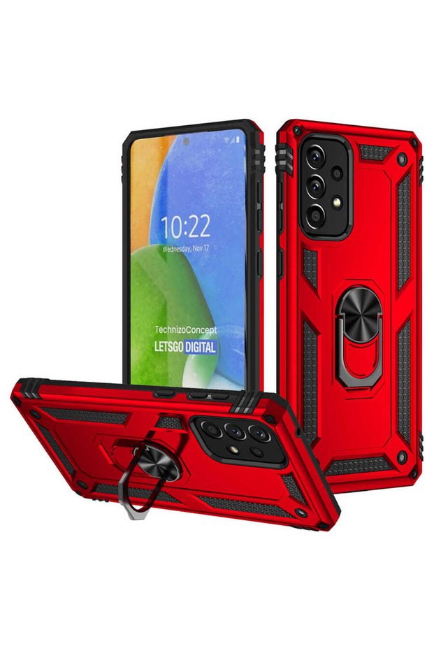 Galaxy A73 Case Camera Protector Magnetic Stand Tank Protection