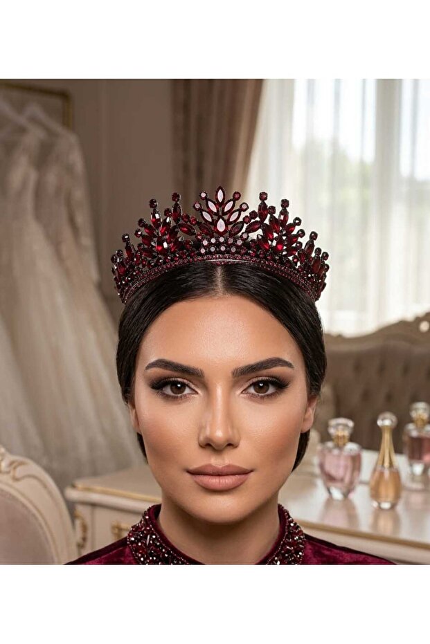 Crystal Stone Bridal Crown, Henna, Engagement Crown - Crown