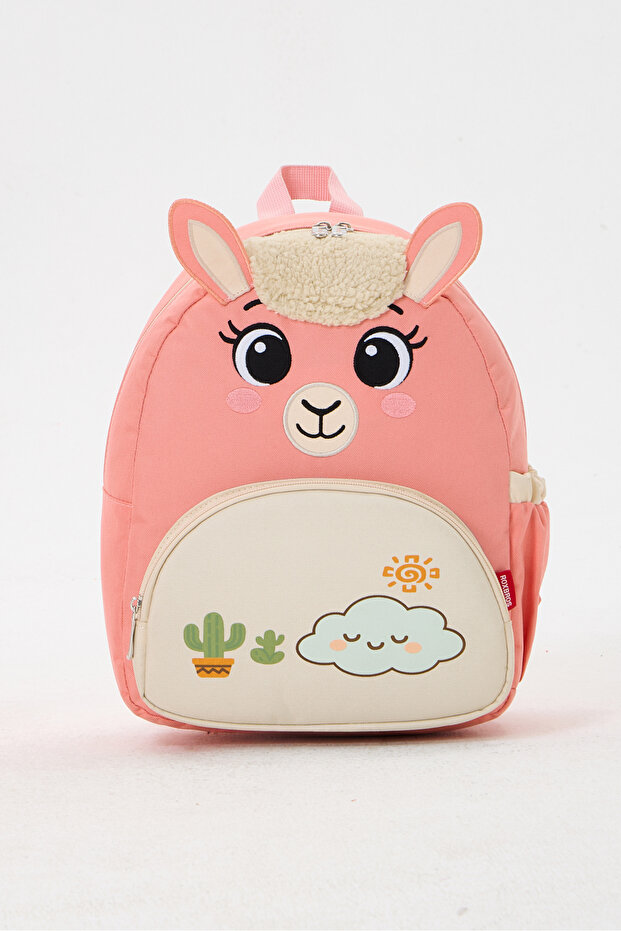 Licensed Pink Girls' Nursery and Kindergarten Backpack with Cute Llama Figure