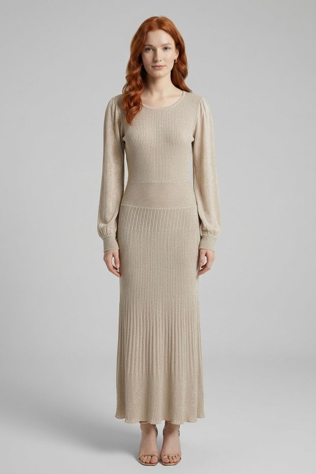 Women's Viscose Knitwear Long Sleeve Maxi Dress