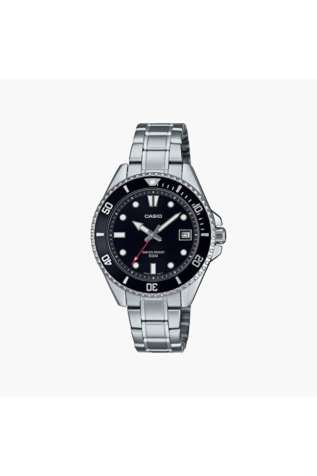 Men's Silver Analog Stainless Steel Strap Watch | MDV-10D-1A1VDF