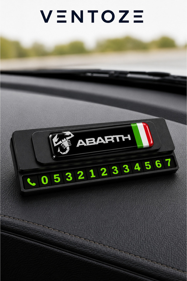 Abarth Logo Numbered Temporary Parking Phone Number