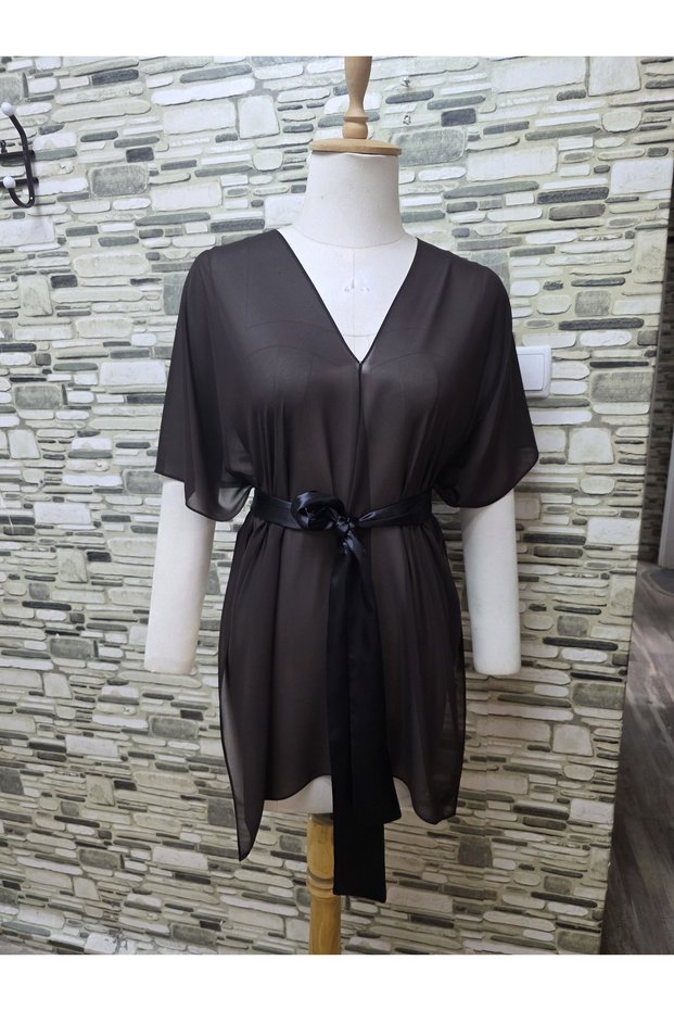 Mira Multi-Functional Chiffon Shawl Bolero Brown