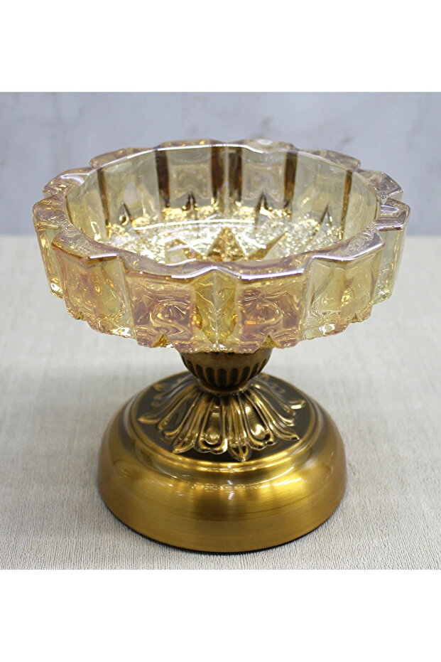 Glass Ashtray with Metal Legs Alk4874