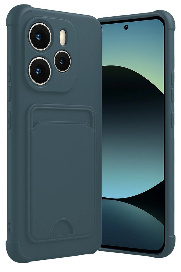 Ilkestor Redmi Note 14 4g Kelvin Silicone with Business Card Holder - (220927) Dark Green