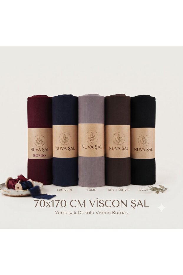 Shawl Viscon Combed Cotton Shawl Economical Set of 5 (Burgundy/Navy Blue/Smoked/Dark Brown/Black)